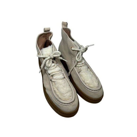 Cole Haan All Day Summit Angola Suede Shearling Faux Fur trim Chukka Bootie 9.5 - Picture 3 of 8